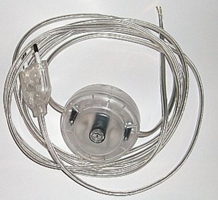 Image principale du produit Cordon d'alimentation 3 m avec prise et inter à pied transparent