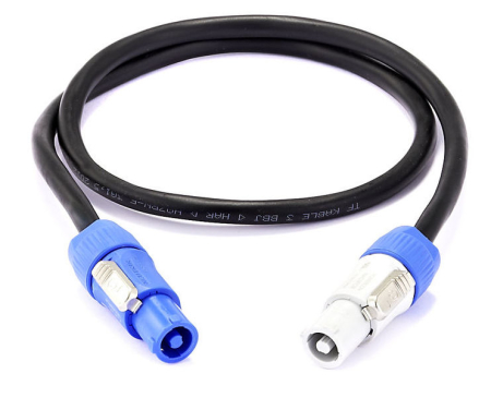 Image principale du produit Cordon prolongateur Powercon bleu vers powercon grise 1,5m en 3X1.5mm²