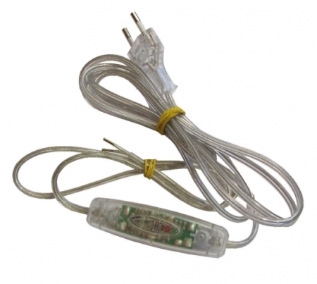 Image principale du produit Cordon d'alimentation 2,20m avec prise et VARIATEUR translucide 160W max