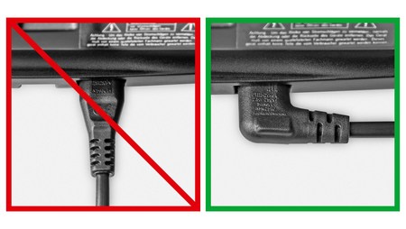 Image secondaire du produit Cordon d'alimentation 2 pôles CEE coudé des 2 cotés 1,50m