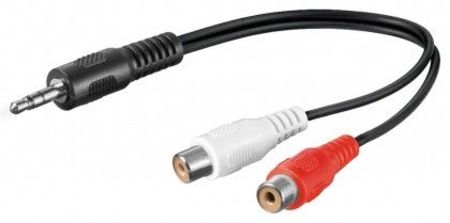 Image principale du produit Cordon adaptateur 1 mini jack stéréo male vers 2 RCA femelles