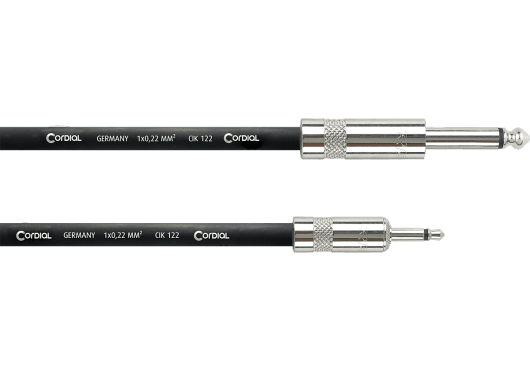 Image principale du produit CPI3PZ Cordial - Liaison symétrique mini Jack 3.5 mono vers Jack 6.35 mono - longueur 3m