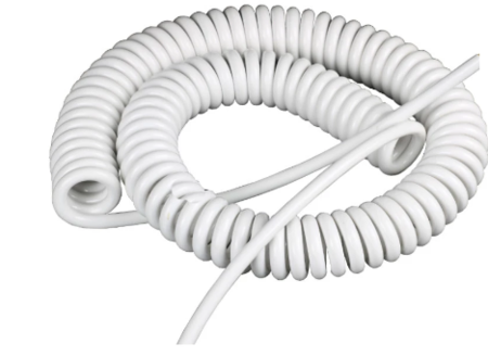 Image principale du produit Cordon spiralé blanc 3x1.5 longueur 2.5m étiré et 50cm au repos
