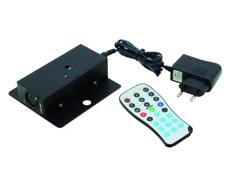 Image principale du produit Controleur DMX infra rouge avec télécommande pour projecteurs 5 canaux
