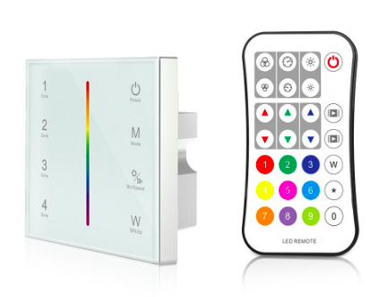 Image principale du produit Contrôleur DMX mural RGB avec télécommande RF