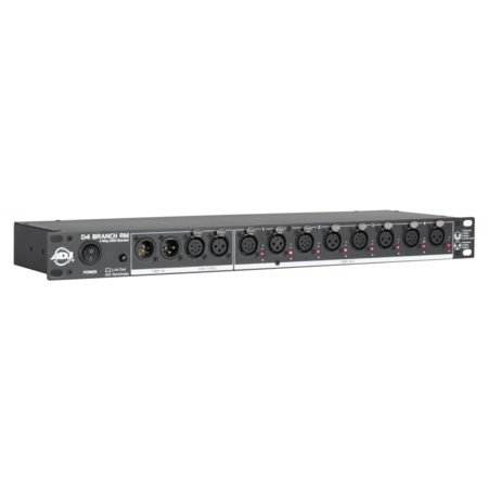 Image principale du produit D4 Branch RM ADJ - Splitter DMX 1 entrée vers 4 sorties XLR 3 et 5 broches