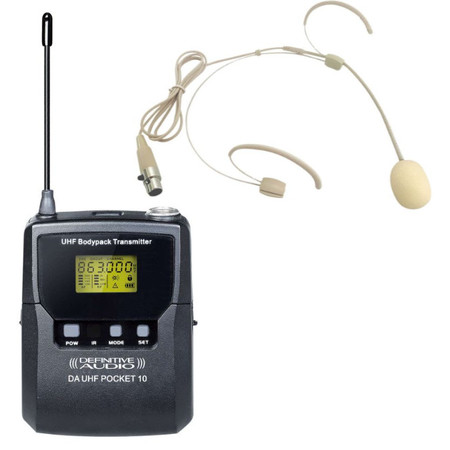 Image principale du produit DA UHF Pocket 10 Definitive audio - Body pocket + serre tête pour UHF série DA