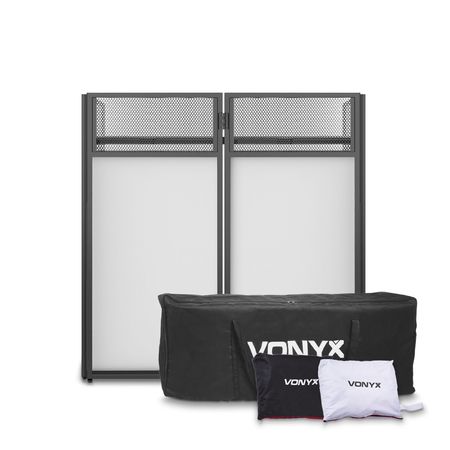 Image principale du produit DB4-PRO Vonyx Stand DJ repliable 4 faces blanc noir