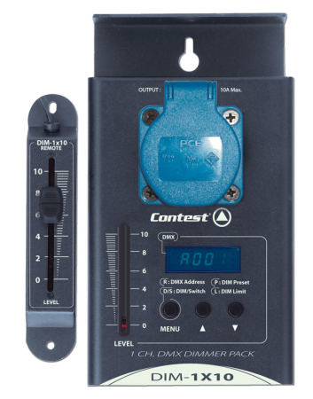 Image principale du produit Bloc de puissance Contest DIM-1X10 1 canal DMX 10A avec gradateur déporté
