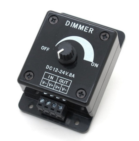 Image principale du produit Driver controleur dimmer de LED 8A 12 V - 24V à potentiomètre