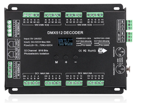 Image principale du produit Driver Led DMX RDM 8 X RGBW 3A max par canal PRO