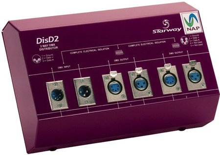 Image principale du produit Splitter DMX Starway  DISD2 1 entrée vers 2 sorties