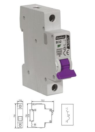 Image principale du produit Disjoncteur monophasé 32A courbe B