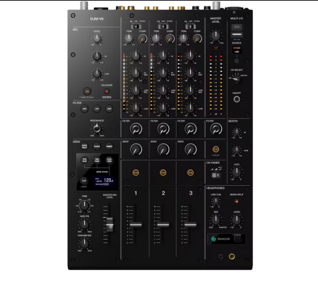 Image principale du produit DJM-V5 AlphaTheta - Table de Mixage DJ Compacte 4 Bandes avec DSP 96 kHz / 64-bit
