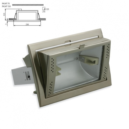 Image principale du produit Downlight aluminium encastré inclinable pour iodure Rx7S 70W chrome mat