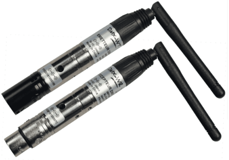 Image principale du produit DMX-WPACK  Algam Lighting Récepteur + Emetteur DMX sans fil 512 canaux sur XLR femelle 3 broches