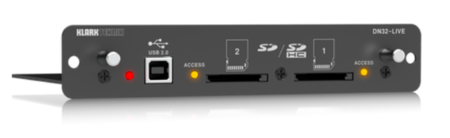 Image principale du produit Carte Klark teknik DN32 live 32in 32out USB2 pour midas behringer