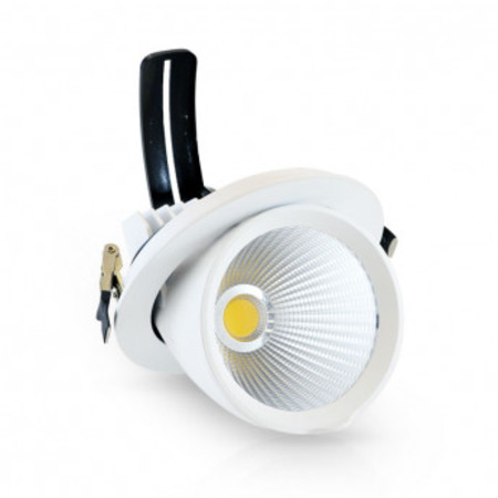 Image principale du produit Downlight rond encastrable perçage 135mm led orientable COB 30W blanc 4000K