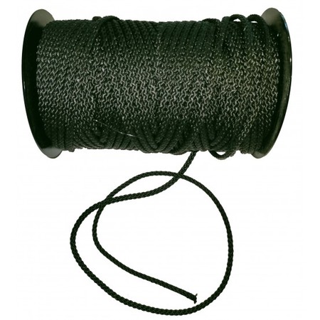 Image principale du produit Drisse Polyester préétirée 8mm noire 100m vendue au mètre