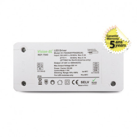 Image principale du produit Driver led dimmable 0-10V 420mA