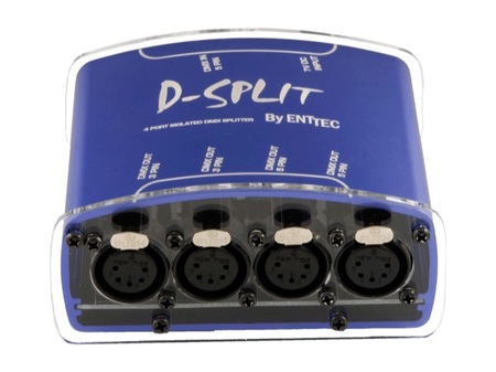 Image principale du produit Mini Splitter DMX Enttec Dsplit 1 entrée vers 4 sorties XLR 5 broches
