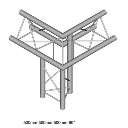 Image principale du produit Structure Triangle alu duratruss DT23-C31-ULDR angle 3 départs pied droit pointe en haut