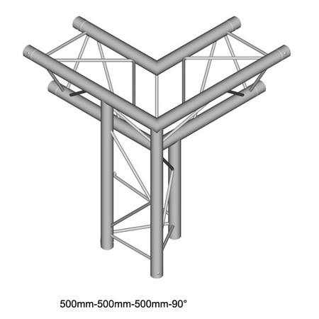 Image principale du produit Structure Triangle alu duratruss DT23-C33-RD angle 3 départs pied gauche pointe en bas