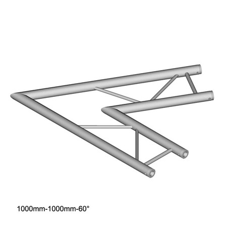 Image principale du produit structure double alu en angle 60° duratruss DT 32/2-C20H-L60 2 départs 60° avec kit de jonction