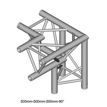 Image principale du produit structure Triangle alu duratruss DT-33 angle 3 départs de 90° droit avec manchons