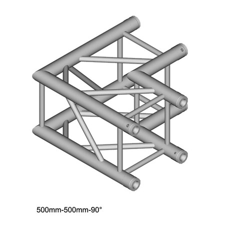 Image principale du produit structure alu carrée duratruss DT-34 angle 2 départ de 90° avec manchons