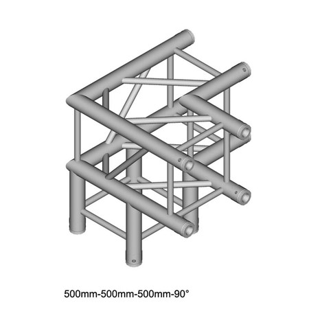 Image principale du produit Structure alu carrée duratruss DT-34 3 départs en angle de 90° avec manchons