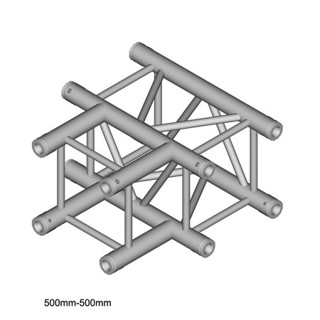 Image principale du produit structure alu carrée duratruss DT-34 3 départs en T de 90° avec manchons