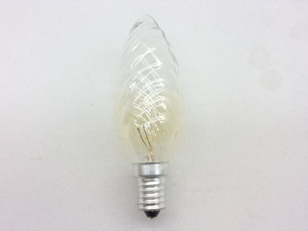 Image principale du produit Lampe E14 230V 15W flamme torsadée claire