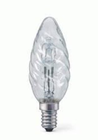 Image principale du produit Lampe E14 flamme torsadée 230V 28W halogène éco équivalent 40W