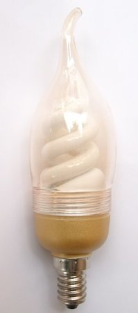 Image principale du produit Lampe Eco E14 Flamme coup de vent 7W doré