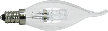 Image principale du produit Lampe E14 230V 18W flamme coup de vent claire halogène équivalent 21W code 0023465