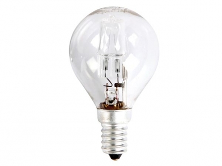 Image principale du produit Lampe E14 230V 18W sphérique claire G45 halogène équivalent 25W