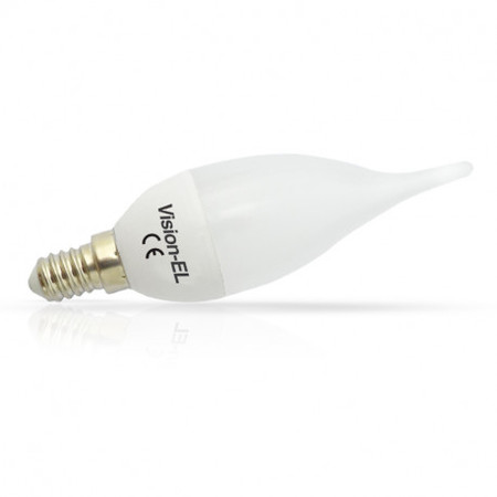 Image principale du produit Lampe E14 flamme coup de vent droit Led 6W Blanc neutre 4000K