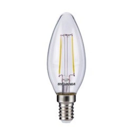 Image principale du produit Lampe E14 Sylvania Led filament flamme 250 lumens Blanc chaud