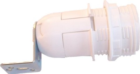 Image principale du produit Douille E14 blanche mi filetée clipsable avec connexions automatiques avec equerre