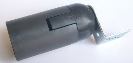 Image principale du produit Douille E14 noire clipsable chemise lisse avec équerre métallique
