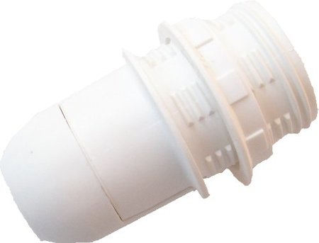 Image principale du produit Douille E14 blanche mi filetée clipsable avec connexions automatiques et sortie M10 X1