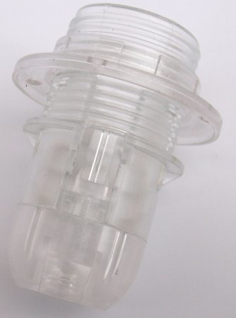 Image principale du produit Douille E14 transparente clipsable sortie vis M10 mi filetée avec bague