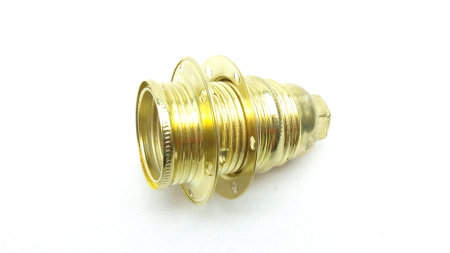 Image principale du produit Douille métal laitonné E14 filetée avec 2 bagues