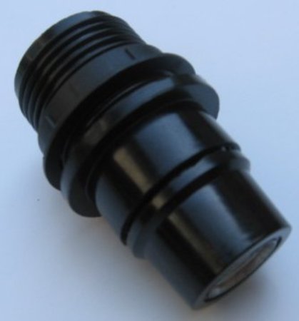 Image principale du produit Douille plastique noire E14 mi filetée avec bague sortie sur tige M10X1