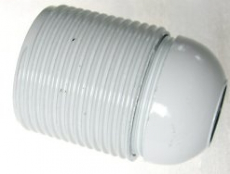 Image principale du produit Douille plastique E26 filetée blanche avec sortie sur tige M10 