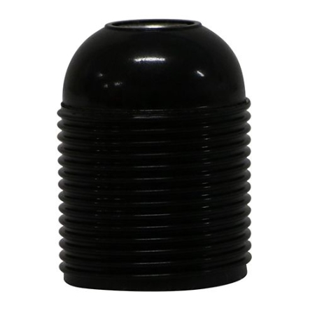 Image principale du produit Douille plastique E26 filetée noire avec sortie sur tige M10