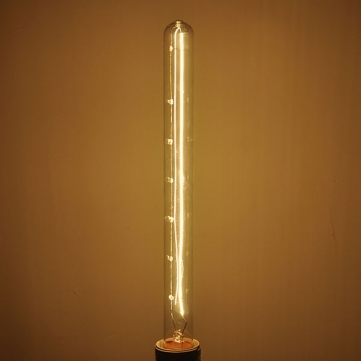 Image principale du produit Ampoule E27 230V 60W Tube 28x300mm dorée filament carbone