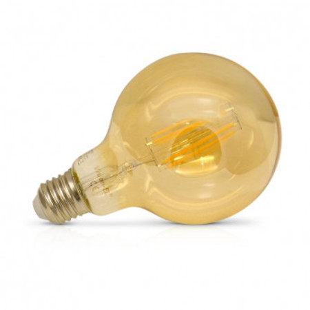 Image principale du produit Ampoule globe à filament led 95mm 8W = 70W blanc Chaud 2700K verre doré