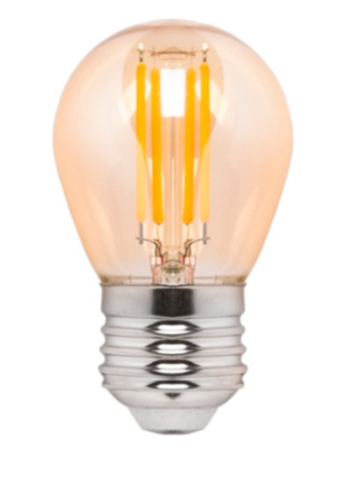 Image principale du produit Ampoule Led E27 G45 4w dimmable ambrée blanc chaud 2200K